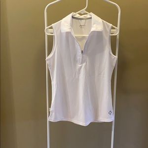 Jofit Classic White Zip Tank Top